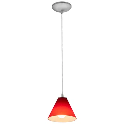 Access Lighting Martini 7" Wide Led Red Glass Modern Mini Pendant