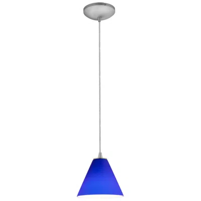 Access Lighting Martini 7" Wide Nickel And Blue Cobalt Glass Pendant