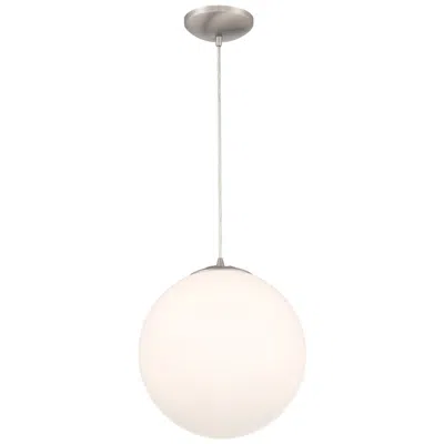 Access Lighting Pearl 15 3/4" Brushed Steel Opal Glass Pendant Light In Pink