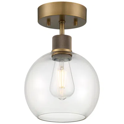 Access Lighting Port Nine 7 1/2" Brass And Clear Glass Ceiling Light