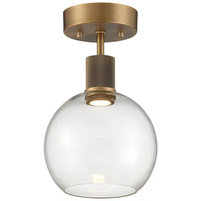 Access Lighting Port Nine 7 1/2" Brass And Glass Led Ceiling Light