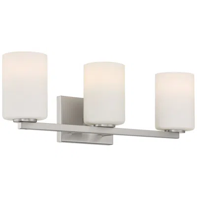 Access Lighting Sienna 21" 3-light Brushed Steel Bath Vanity Light In Silver