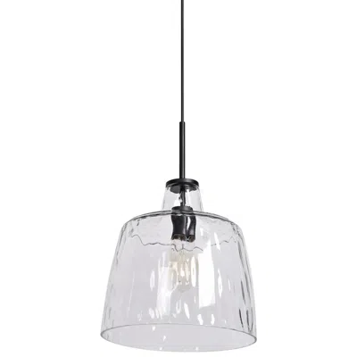 Access Lighting Simplicite 11" Wide Black And Clear Glass Mini Pendant