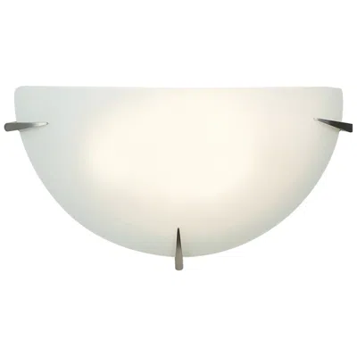 Access Lighting Zenon 12" Wide Brushed Steel Opal Glass Wall Sconce In White