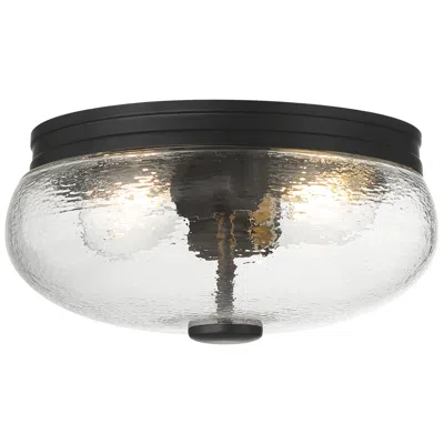 Access Lindsay 12" Wide 2-light Matte Black Flush Mount