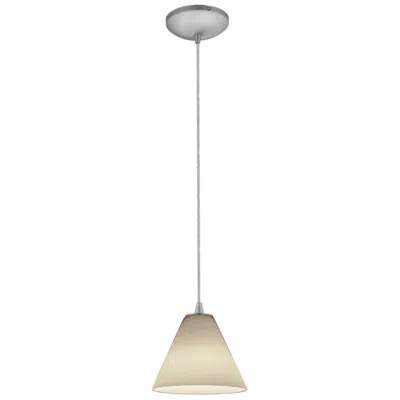 Access Martini 7"w Brushed Steel And White Glass Led Mini Pendant