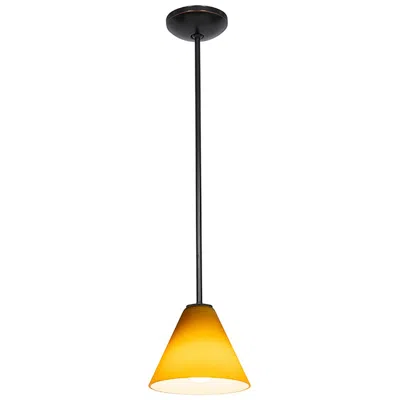 Access Martini - E26 Led Rod Pendant - Oil Rubbed Bronze Finish - Amber Glass