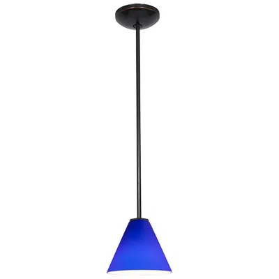 Access Martini - E26 Led Rod Pendant - Oil Rubbed Bronze Finish - Cobalt Glass