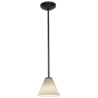 Access Martini - E26 Led Rod Pendant - Oil Rubbed Bronze Finish - White Glass