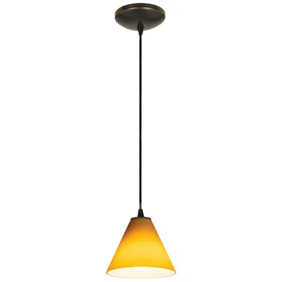 Access Martini - Glass Pendant - Cord - Oil Rubbed Bronze Finish - Amber Glass