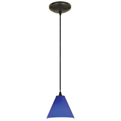 Access Martini - Glass Pendant - Cord - Oil Rubbed Bronze Finish - Cobalt Glass
