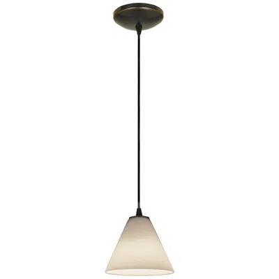 Access Martini - Glass Pendant - Cord - Oil Rubbed Bronze Finish - White Glass