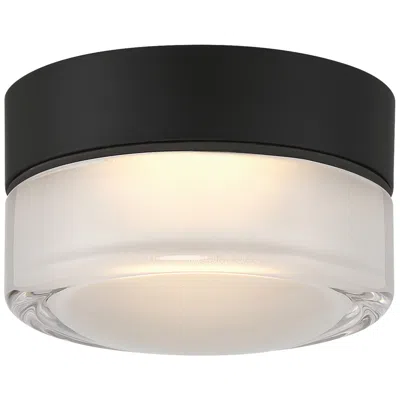 Access Masso 5" Wide Matte Black Led Flush Mount - Clear Frosted Glass