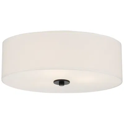Access Mid Town 18" Wide 3-light Matte Black Led Flush Mount