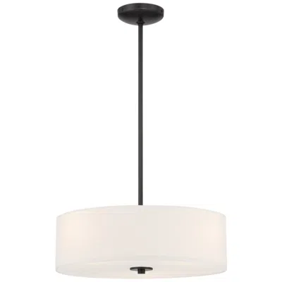Access Mid Town 18" Wide 3-light Matte Black Led Pendant / Semi-flush