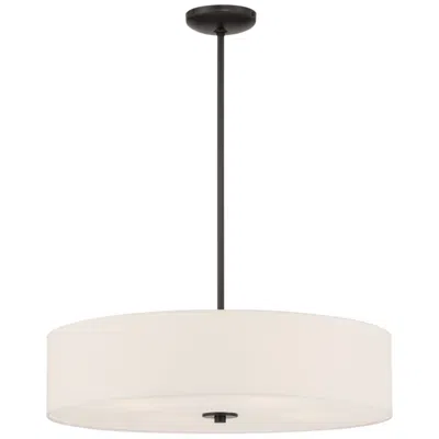 Access Mid Town 24" Wide 4-light Matte Black Led Pendant / Semi-flush