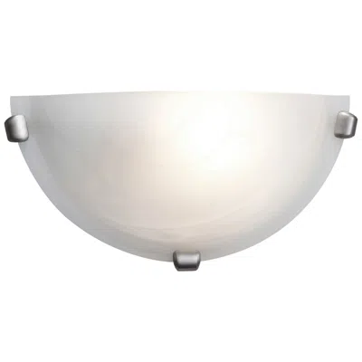 Access Mona 6" High Brushed Steel Wall Sconce W/ Alabaster Glass Shade In White