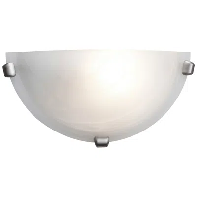 Access Mona Led Wall Sconce - Brushed Steel Finish - Alabaster Glass Diffuser