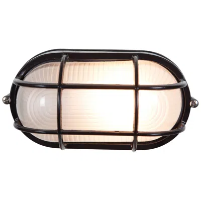 Access Nauticus 6 1/2" High Black Oval Outdoor Bulkhead Wall Light In Multi