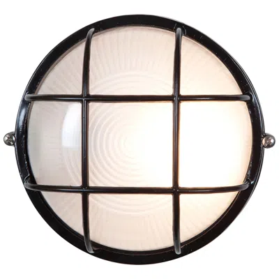 Access Nauticus 7" High Black Round Outdoor Bulkhead Wall Light