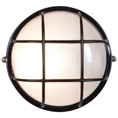 Access Nauticus 9 1/2" High Black Round Outdoor Bulkhead Wall Light