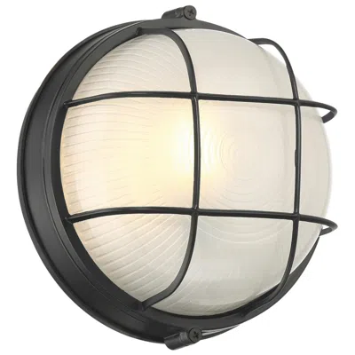 Access Nauticus Round Dual Mount 10" High Black Outdoor Led Wall Sconce