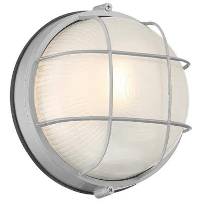 Access Nauticus Round Dual Mount 7" High Satin Outdoor Led Wall Sconce In Silver