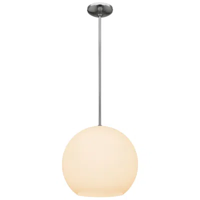 Access Nitrogen - Ball Pendant - E26 Led - Large - Brushed Steel - Opal Glass