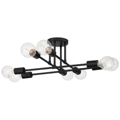 Access Nova 20" Wide 8-light Matte Black Semi Flush