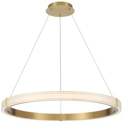 Access Panache 32" Wide Antique Brushed Brass Led Pendant