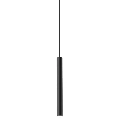 Access Pipeline 1.25" Wide Matte Black  Led Pendant With Acrylic Lens