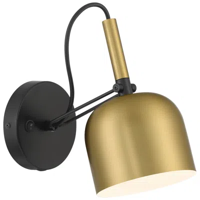 Access Ponti 8.5" Antique Brushed Brass With Black Led Reading Light