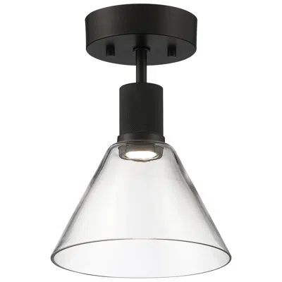 Access Port Nine 8" Wide Led Matte Black Clear Glass Ceiling Light