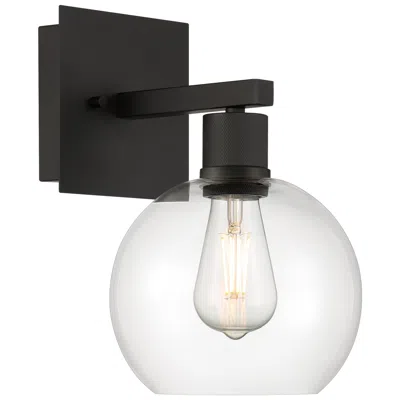 Access Port Nine Burgundy E26 Led Wall Sconce - Matte Black - Clear Glass