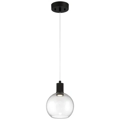 Access Port Nine Burgundy Led Pendant - Matte Black Finish - Clear Glass