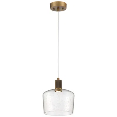 Access Port Nine Chardonnay Led Pendant - Antique Brushed Brass - Seeded Glass