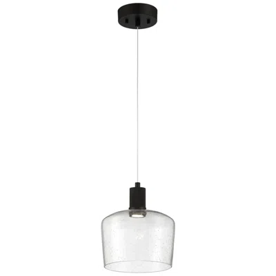 Access Port Nine Chardonnay Led Pendant - Matte Black Finish - Seeded Glass In Multi
