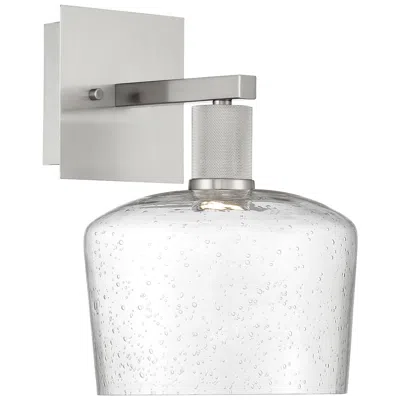 Access Port Nine Chardonnay Led Wall Sconce - Brushed Steel - Seeded Glass