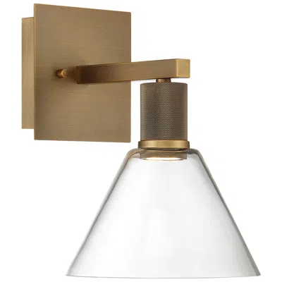 Access Port Nine Martini 11 1/2" High Brushed Brass Led Wall Sconce
