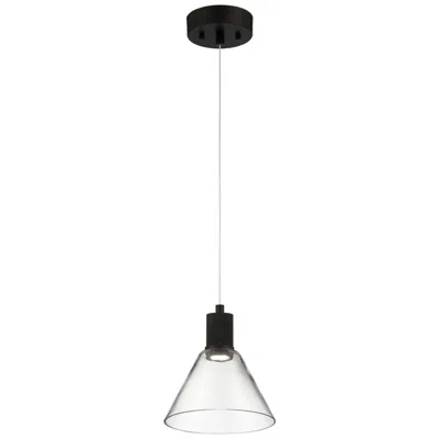 Access Port Nine Martini 8" Wide Matte Black Led Mini Pendant In White