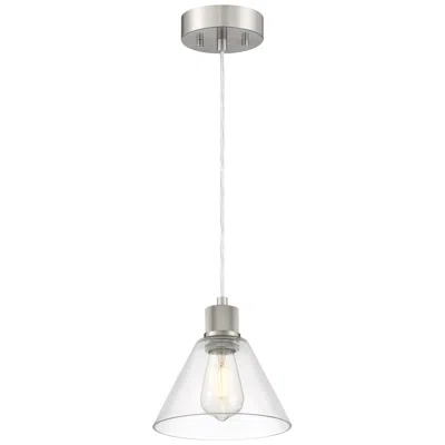 Access Port Nine Martini 8" Wide Modern Brushed Steel Clear Glass Led Pendant