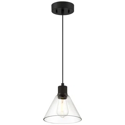 Access Port Nine Martini E26 Led Pendant - Matte Black Finish - Clear Glass