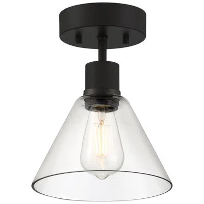 Access Port Nine Martini E26 Led Semi-flush - Matte Black - Clear Glass