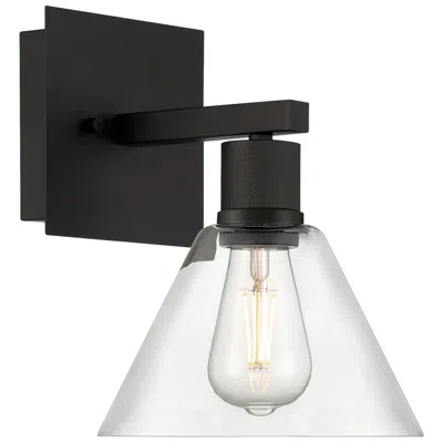Access Port Nine Martini E26 Led Wall Sconce - Matte Black - Clear Glass