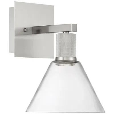 Access Port Nine Martini Led Wall Sconce - Brushed Steel - Clear Glass