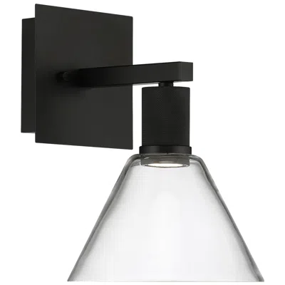 Access Port Nine Martini Led Wall Sconce - Matte Black - Clear Glass