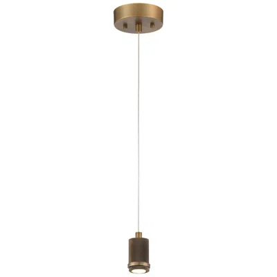 Access Port Nine Stark 2.25"w Antique Brass  Led Pendant With Frosted Shade