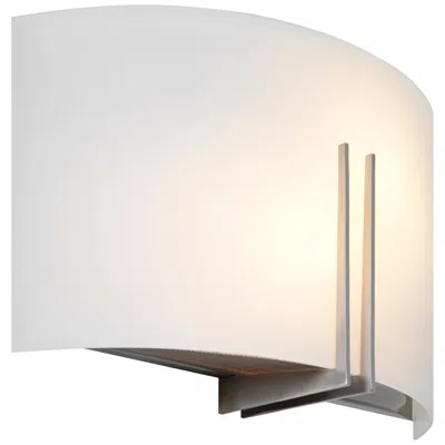 Access Prong 7 1/2" High Brushed Steel Bath Light With White Shade