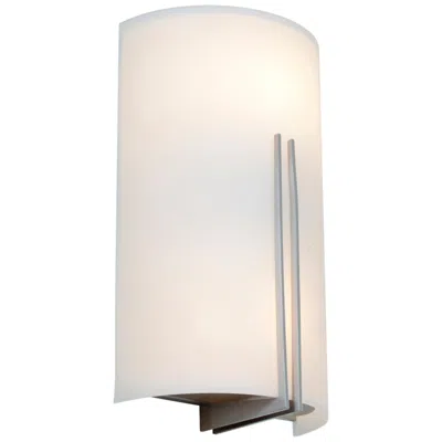 Access Prong 7.25" Wide Brushed Steel Vanity Light W/ White Glass Shade