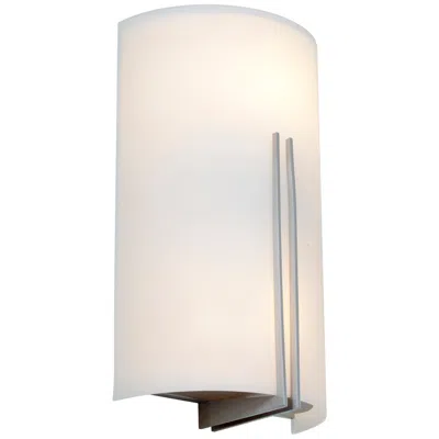 Access Prong - Wall Sconce - E26 Led - Brushed Steel - White Glass